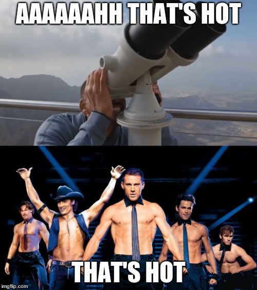 that's hot | AAAAAAHH THAT'S HOT; THAT'S HOT | image tagged in ahhh thats hot,magic mike,gay | made w/ Imgflip meme maker