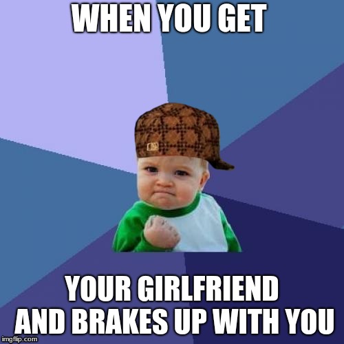 Success Kid Meme | WHEN YOU GET; YOUR GIRLFRIEND AND BRAKES UP WITH YOU | image tagged in memes,success kid,scumbag | made w/ Imgflip meme maker