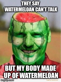 Watermelon Guy | THEY SAY WATERMELOAN CAN’T TALK; BUT MY BODY MADE UP OF WATERMELOAN | image tagged in watermelon guy | made w/ Imgflip meme maker