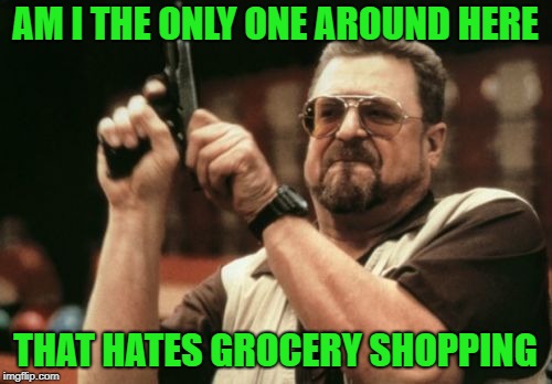 Am I The Only One Around Here Meme | AM I THE ONLY ONE AROUND HERE THAT HATES GROCERY SHOPPING | image tagged in memes,am i the only one around here | made w/ Imgflip meme maker