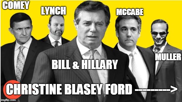 COMEY LYNCH BILL & HILLARY MCCABE MULLER CHRISTINE BLASEY FORD ---------> | made w/ Imgflip meme maker