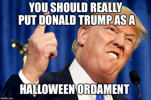 Donald Trump | YOU SHOULD REALLY PUT DONALD TRUMP AS A; HALLOWEEN ORDAMENT | image tagged in donald trump | made w/ Imgflip meme maker
