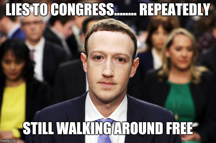 Mark Zuckerberg | LIES TO CONGRESS........ REPEATEDLY; STILL WALKING AROUND FREE | image tagged in mark zuckerberg | made w/ Imgflip meme maker