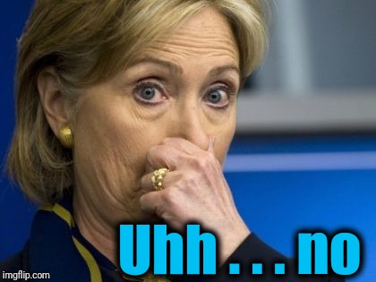 Hillary hold nose | Uhh . . . no | image tagged in hillary hold nose | made w/ Imgflip meme maker