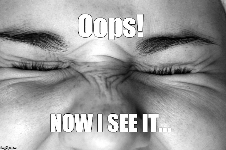 Ewww, I can't watch. | NOW I SEE IT... Oops! | image tagged in ewww i can't watch | made w/ Imgflip meme maker