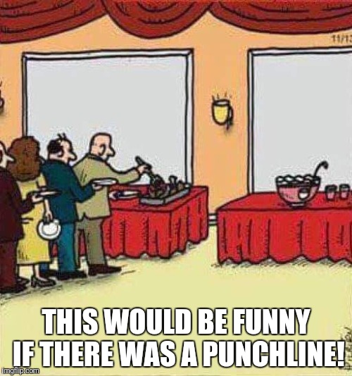 Where's the punchline?  |  THIS WOULD BE FUNNY IF THERE WAS A PUNCHLINE! | image tagged in funny cartoon,where's the punchline,this would be funny | made w/ Imgflip meme maker