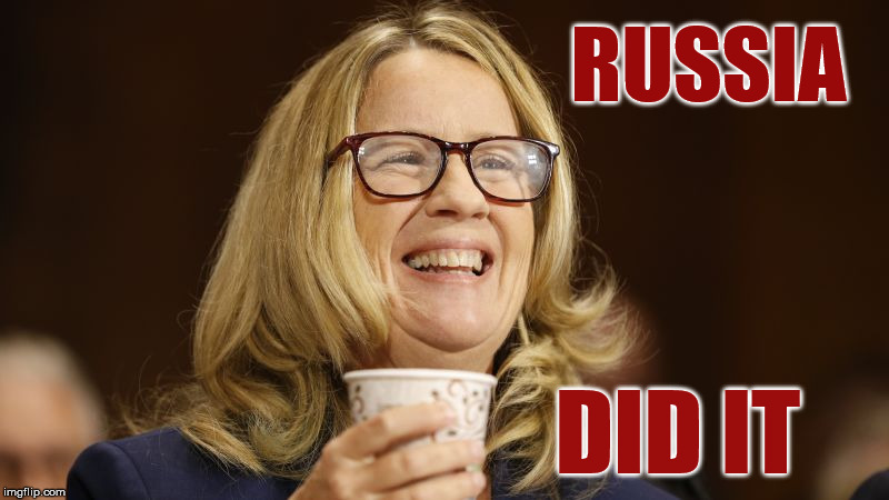 Russia Did It - Kavanaugh | RUSSIA; DID IT | image tagged in christine ford,brett kavanaugh,russia did it,russia,maga | made w/ Imgflip meme maker