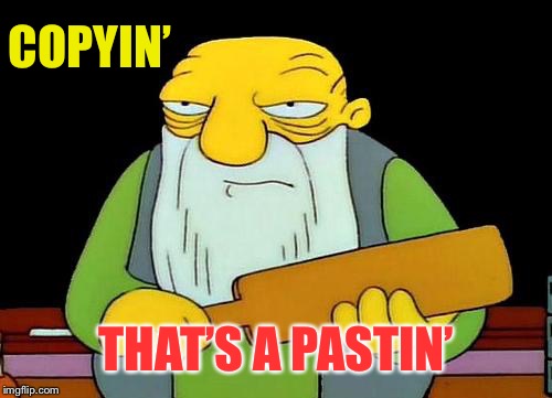 That's a paddlin' Meme | COPYIN’ THAT’S A PASTIN’ | image tagged in memes,that's a paddlin' | made w/ Imgflip meme maker