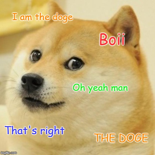 Doge | I am the doge; Boii; Oh yeah man; That's right; THE DOGE | image tagged in memes,doge | made w/ Imgflip meme maker