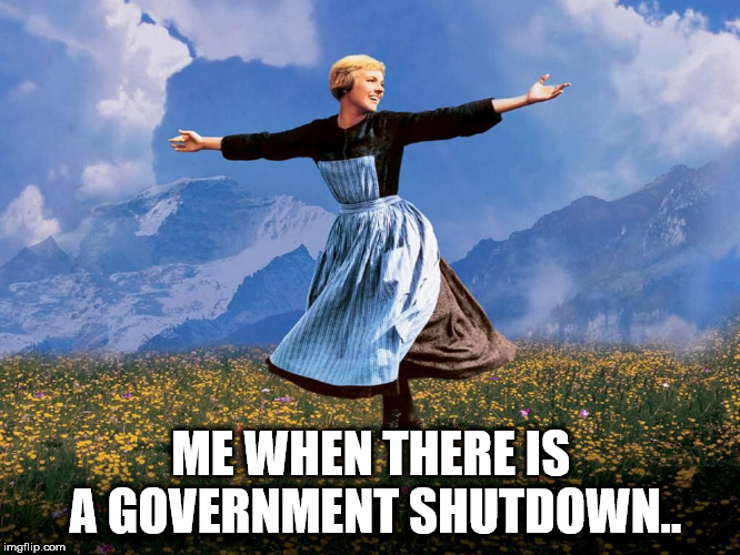 Maria Sound of Music | ME WHEN THERE IS A GOVERNMENT SHUTDOWN.. | image tagged in maria sound of music | made w/ Imgflip meme maker