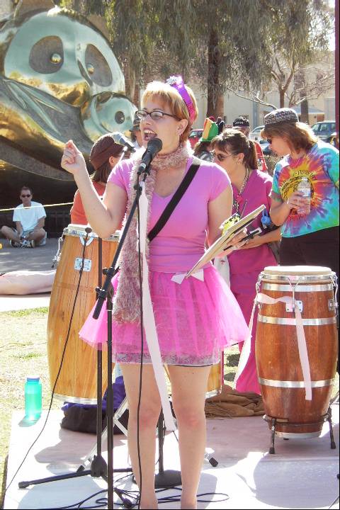 Kirsten Sinema at anti-miltary rally Blank Meme Template