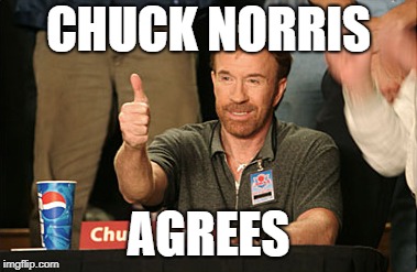 Chuck Norris Approves Meme | CHUCK NORRIS AGREES | image tagged in memes,chuck norris approves,chuck norris | made w/ Imgflip meme maker