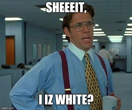 That Would Be Great Meme | SHEEEIT, I IZ WHITE? | image tagged in memes,that would be great | made w/ Imgflip meme maker