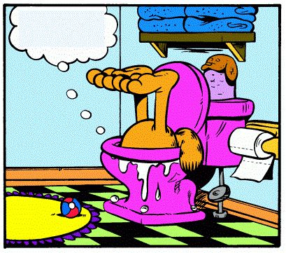 Garfield In Toilet Blank Meme Template