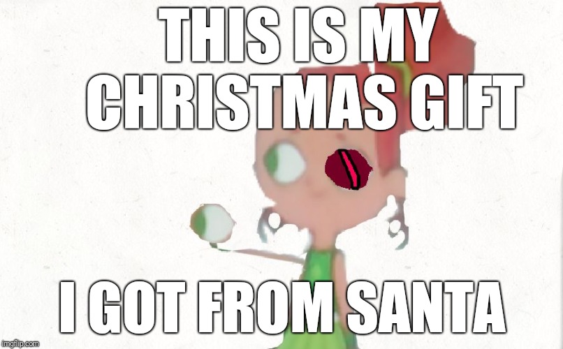 i submitted this in gaming because this could be plants vs zombies | THIS IS MY CHRISTMAS GIFT; I GOT FROM SANTA | image tagged in izzy plucks out her eyeball,plants vs zombies,izzy | made w/ Imgflip meme maker