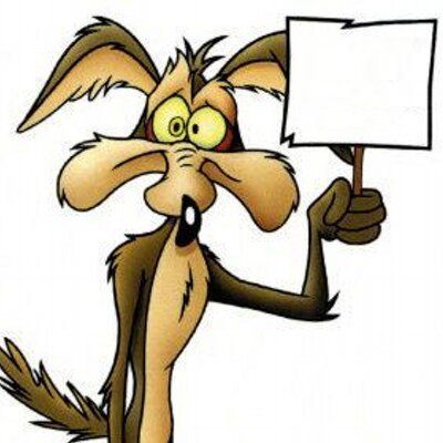 Wile E. Coyote with sign Blank Meme Template