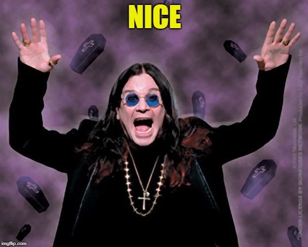 OZZY | NICE | image tagged in ozzy | made w/ Imgflip meme maker