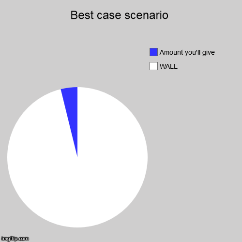 Best case scenario | WALL, Amount you'll give | image tagged in funny,pie charts | made w/ Imgflip chart maker