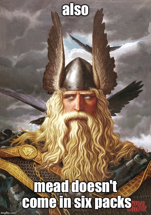 odin | also mead doesn't come in six packs | image tagged in odin | made w/ Imgflip meme maker