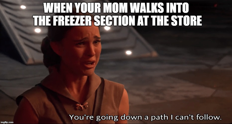 not even a tauntaun for warmth | WHEN YOUR MOM WALKS INTO THE FREEZER SECTION AT THE STORE | image tagged in star wars,padme | made w/ Imgflip meme maker