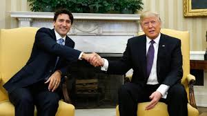 Trump/Trudeau shaking hands Blank Meme Template