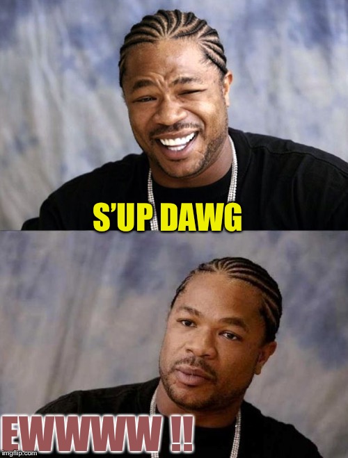 Yo Dawg Reaction | S’UP DAWG EWWWW !! | image tagged in yo dawg reaction | made w/ Imgflip meme maker