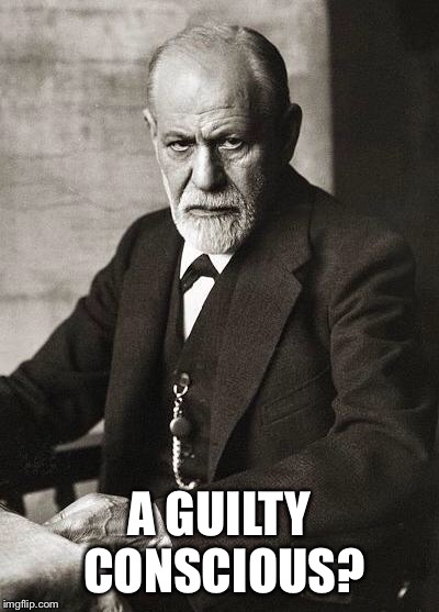 Freud | A GUILTY CONSCIOUS? | image tagged in freud | made w/ Imgflip meme maker