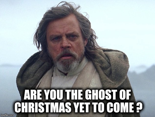 Mark Hamill | ARE YOU THE GHOST OF CHRISTMAS YET TO COME ? | image tagged in mark hamill | made w/ Imgflip meme maker