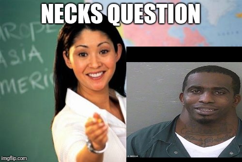 NECKS QUESTION | image tagged in unhelpful high school teacher | made w/ Imgflip meme maker