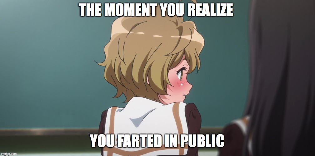 Sapphire farted | THE MOMENT YOU REALIZE; YOU FARTED IN PUBLIC | image tagged in anime,first world problems,funny | made w/ Imgflip meme maker