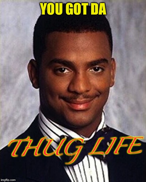 Carlton Banks Thug Life | YOU GOT DA THUG LIFE | image tagged in carlton banks thug life | made w/ Imgflip meme maker