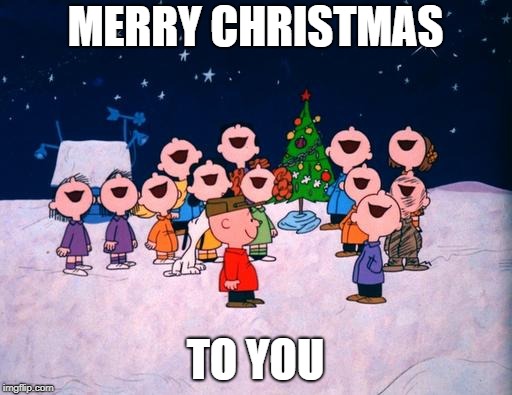 Charlie Brown Christmas  | MERRY CHRISTMAS TO YOU | image tagged in charlie brown christmas | made w/ Imgflip meme maker