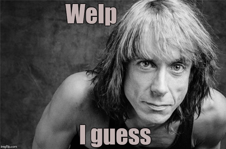 Iggy Pop | Welp I guess | image tagged in iggy pop | made w/ Imgflip meme maker
