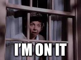 nosy neighbor | I’M ON IT | image tagged in nosy neighbor | made w/ Imgflip meme maker
