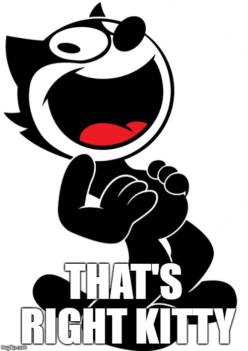 felix the cat | THAT'S RIGHT KITTY | image tagged in felix the cat | made w/ Imgflip meme maker