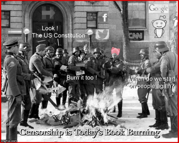 Censorship - Today's book birning | image tagged in censorship,political meme,sjws,libtards,nazis | made w/ Imgflip meme maker