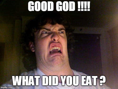 Oh No | GOOD GOD !!!! WHAT DID YOU EAT ? | image tagged in memes,oh no | made w/ Imgflip meme maker