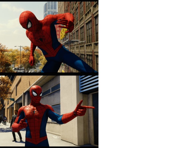 High Quality Spider-Man Drake meme Blank Meme Template