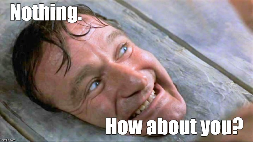 the floor is... jumanji | Nothing. How about you? | image tagged in the floor is jumanji | made w/ Imgflip meme maker