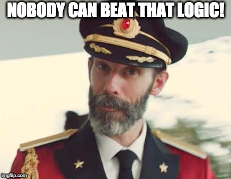 Captain Obvious | NOBODY CAN BEAT THAT LOGIC! | image tagged in captain obvious | made w/ Imgflip meme maker