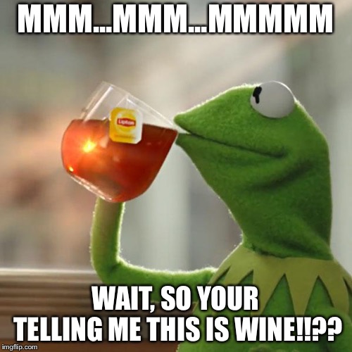 But That's None Of My Business | MMM...MMM...MMMMM; WAIT, SO YOUR TELLING ME THIS IS WINE!!?? | image tagged in memes,but thats none of my business,kermit the frog | made w/ Imgflip meme maker