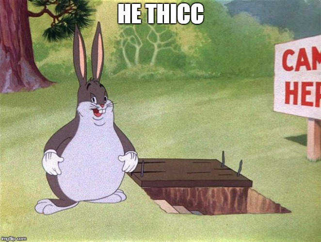 Big Chungus | HE THICC | image tagged in big chungus | made w/ Imgflip meme maker
