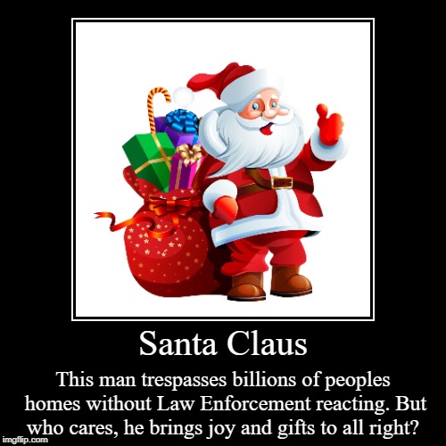 Santa and what he really does | image tagged in funny,demotivationals | made w/ Imgflip demotivational maker