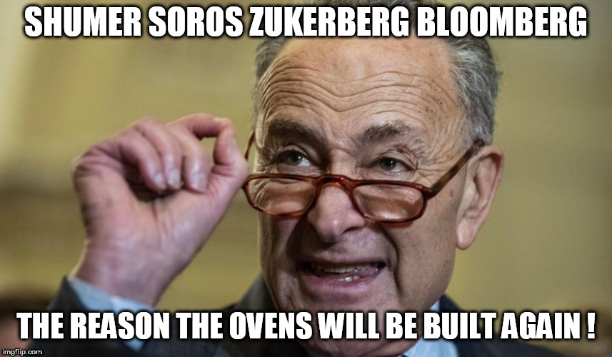 jew | SHUMER SOROS ZUKERBERG BLOOMBERG; THE REASON THE OVENS WILL BE BUILT AGAIN ! | image tagged in jew | made w/ Imgflip meme maker