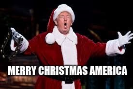 Merry Christmas America! And Happy Holidays. | MERRY CHRISTMAS AMERICA | image tagged in trump christmas,merry christmas,happy holidays,trump is still president,hope,love | made w/ Imgflip meme maker