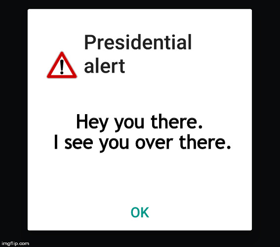 Presidential text message | Hey you there. I see you over there. | image tagged in presidential text message | made w/ Imgflip meme maker