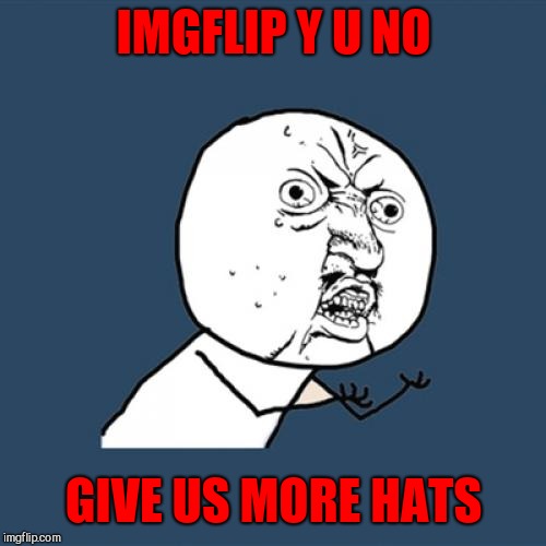 Y U No Meme | IMGFLIP Y U NO GIVE US MORE HATS | image tagged in memes,y u no | made w/ Imgflip meme maker