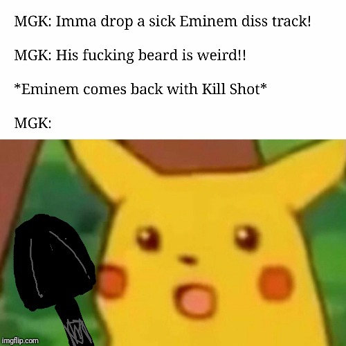 Eminem Pikachu.  | image tagged in surprised pikachu,eminem,lol | made w/ Imgflip meme maker