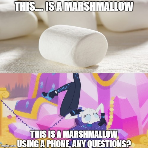 THIS.... IS A MARSHMALLOW; THIS IS A MARSHMALLOW USING A PHONE, ANY QUESTIONS? | made w/ Imgflip meme maker