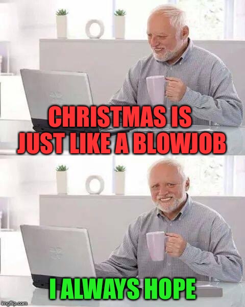 Hide the Pain Harold Meme | CHRISTMAS IS JUST LIKE A BL***OB I ALWAYS HOPE | image tagged in memes,hide the pain harold | made w/ Imgflip meme maker